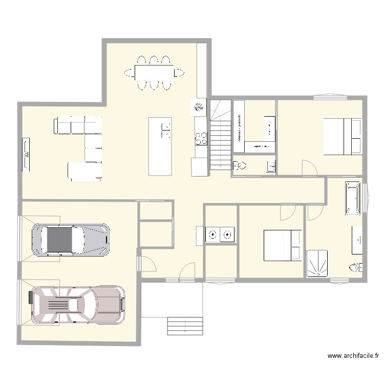 maison plein pied . Plan de 0 pièce et 0 m2