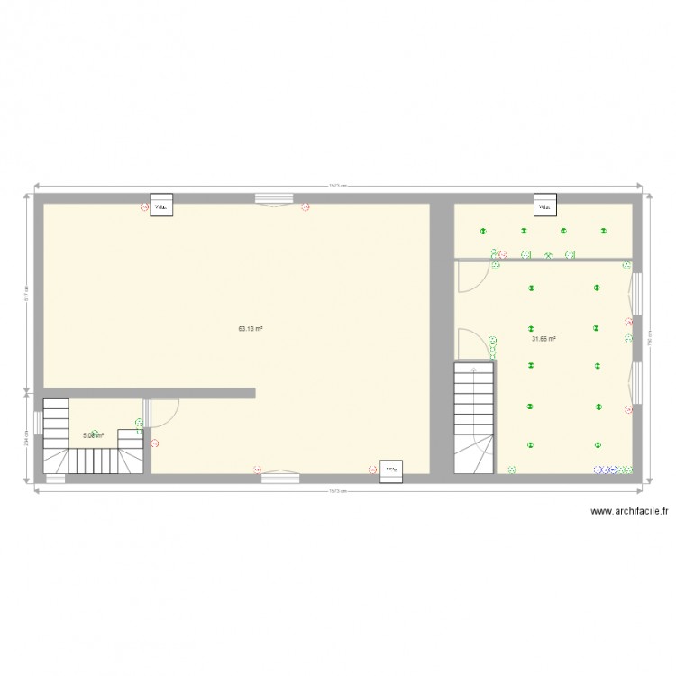 Etage Fers survilliers cotations. Plan de 0 pièce et 0 m2