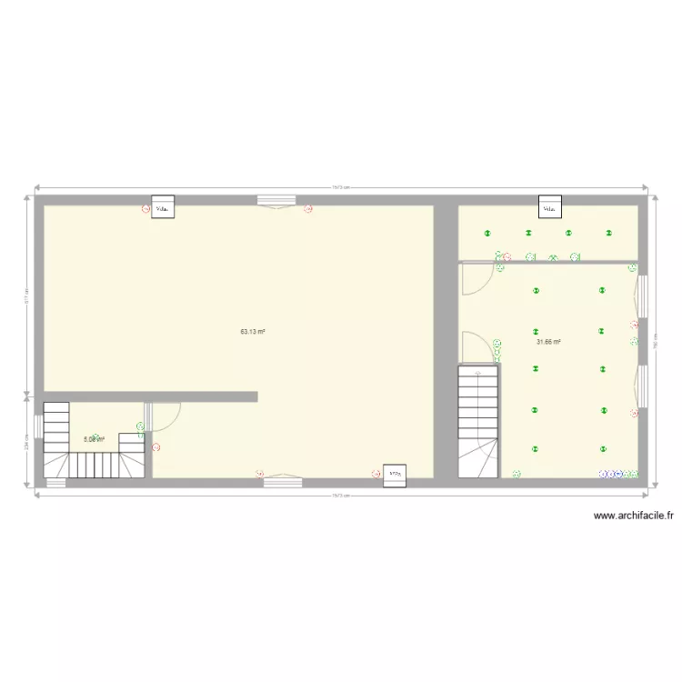 Etage Fers survilliers cotations. Plan de 