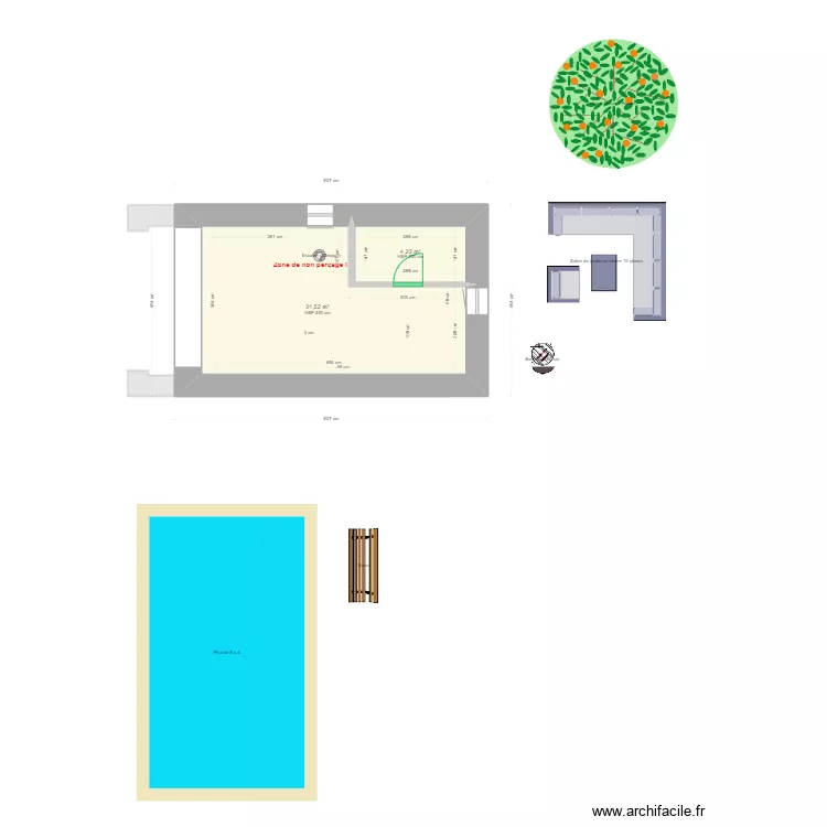 Chapelle Plancher chauffant. Plan de 