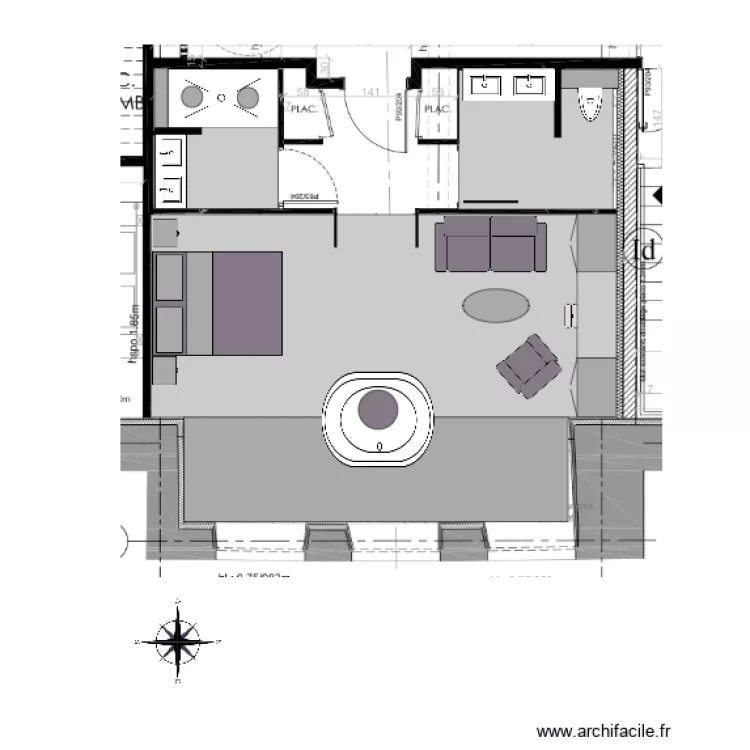 CHAMBRE 8B. Plan de 