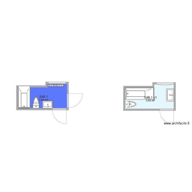 SdB1 K. Plan de 0 pièce et 0 m2