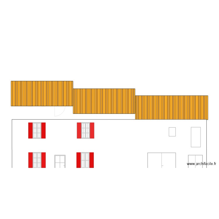 facade sud avec anciennes fenêtres. Plan de 0 pièce et 0 m2