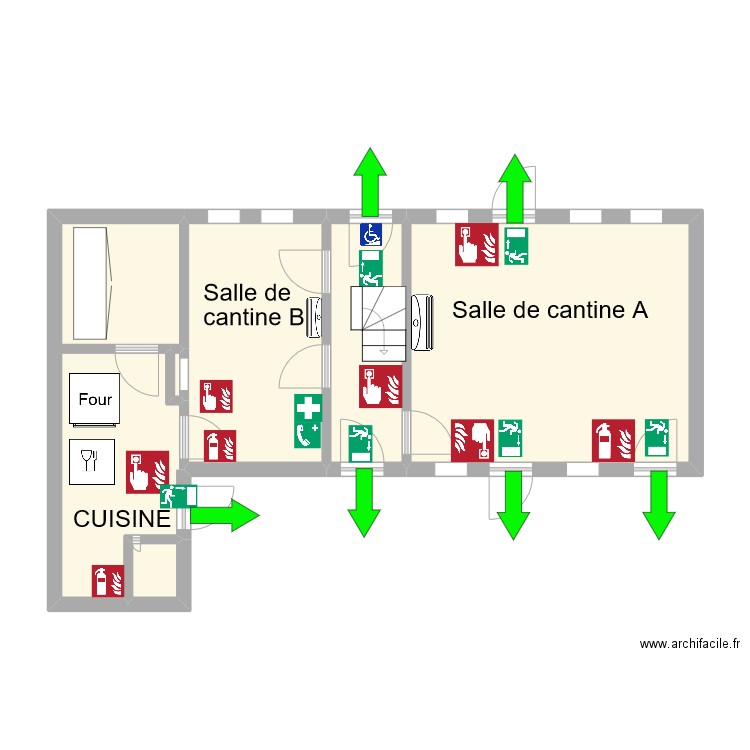 CANTINE NORTKERQUE. Plan de 6 pièces et 54 m2