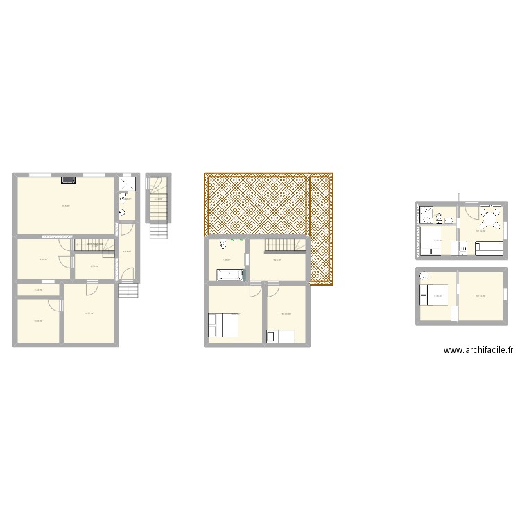 idée2. Plan de 21 pièces et 192 m2