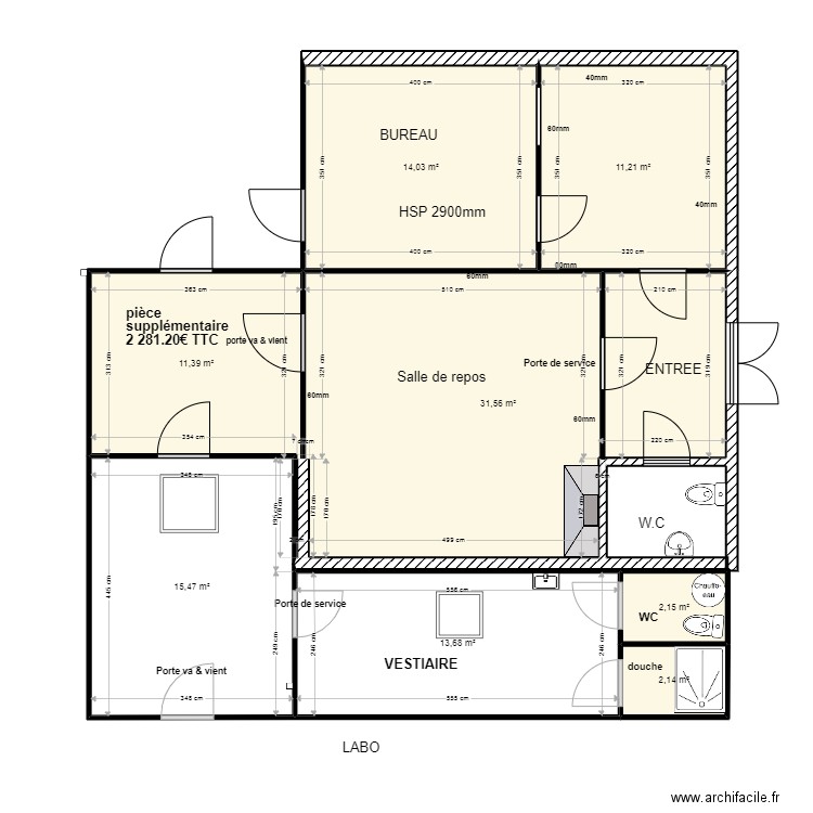 Boucherie Flers 9. Plan de 8 pièces et 102 m2