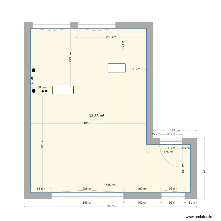 Appart vierge. Plan de 