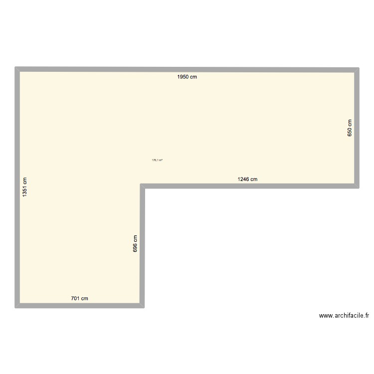 nouveau. Plan de 1 pièce et 176 m2