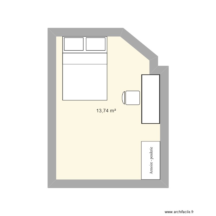 Chambre Montrouge. Plan de 0 pièce et 0 m2