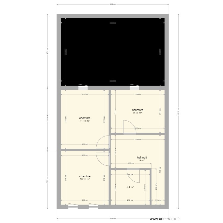 Plan maison ET1 2F max et garage. Plan de 6 pièces et 72 m2