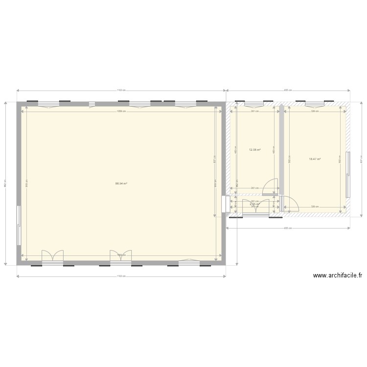 Extension . Plan de 0 pièce et 0 m2