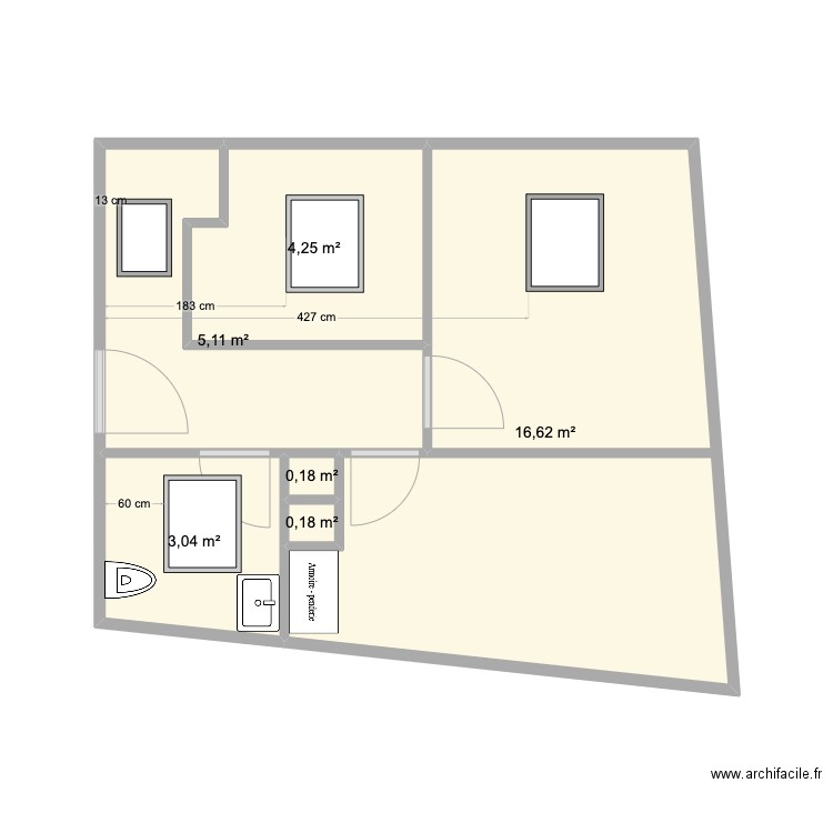 groix etage3. Plan de 6 pièces et 29 m2