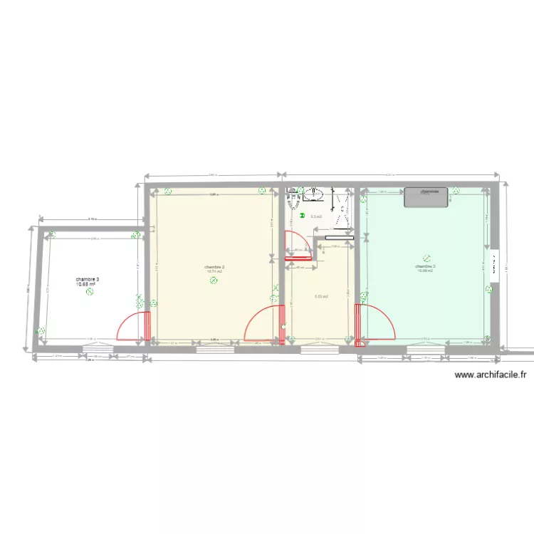 niv 1 VALREAS 1804 elec sdb. Plan de 