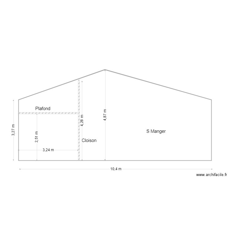 Coupe hangar bois. Plan de 0 pièce et 0 m2