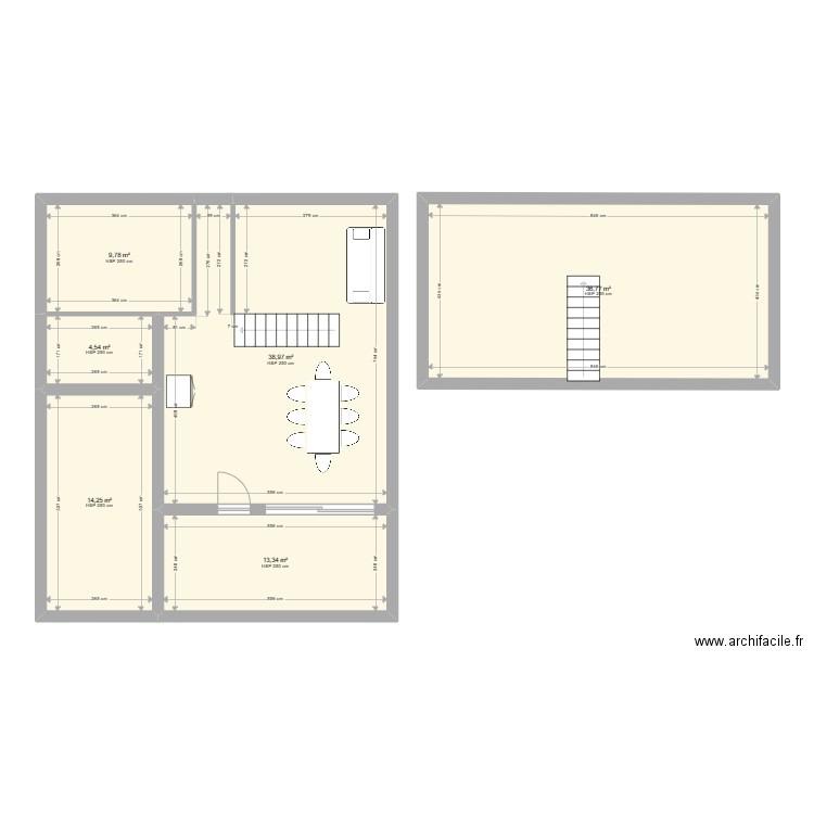 MAISON SUITE 1. Plan de 6 pièces et 118 m2