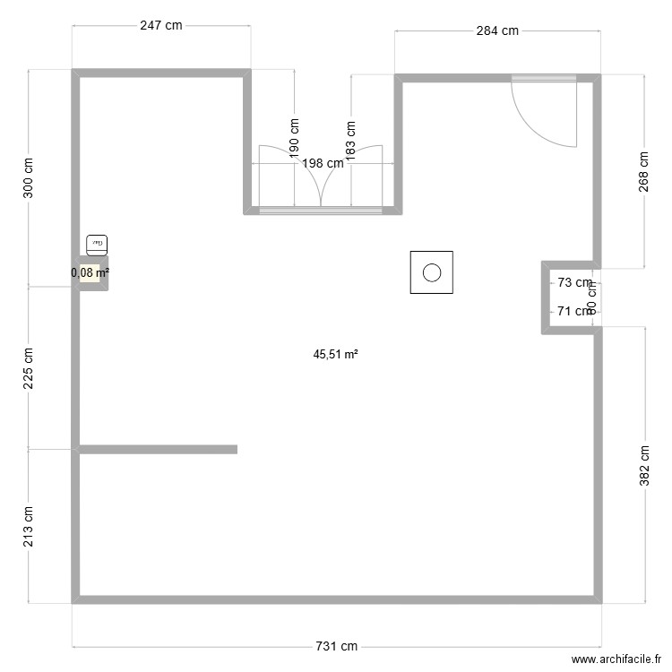 le KANI. Plan de 2 pièces et 46 m2