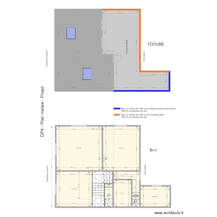 Plan de toiture DP. Plan de 12 pièces et 151 m2
