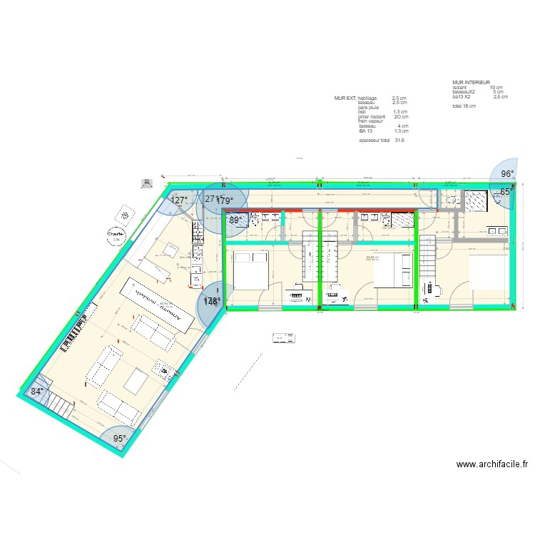 PLAN HORS AIR 3. Plan de 16 pièces et 227 m2