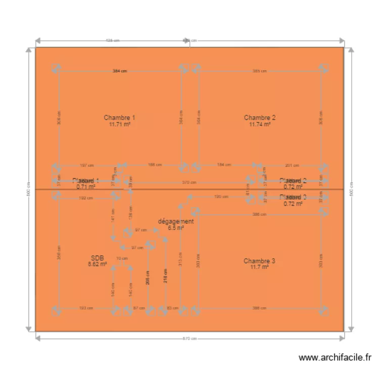 lot 3 toiture par &eacute;tage. Plan de 