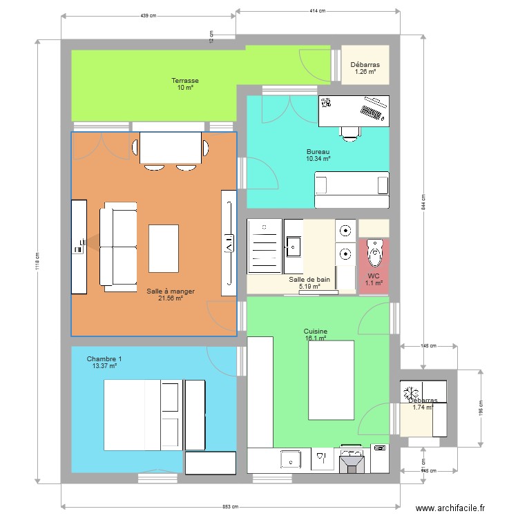 Appartement Réamenagement. Plan de 0 pièce et 0 m2
