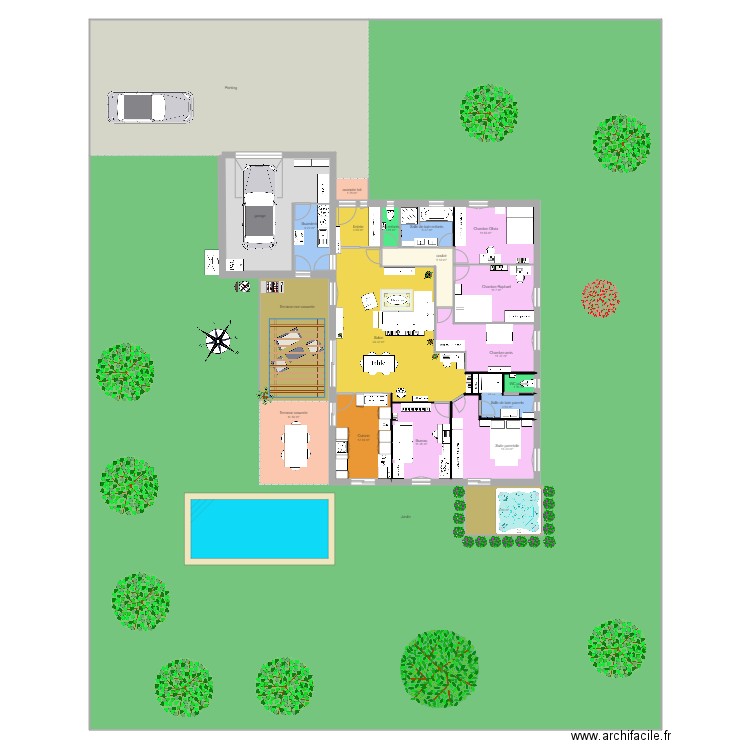 plan CPM 5 chambres. Plan de 21 pièces et 1072 m2