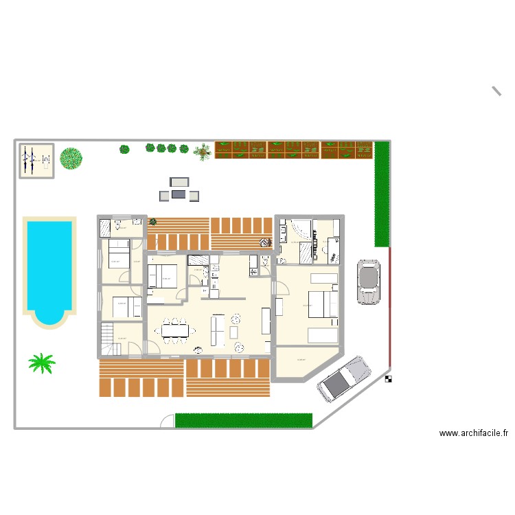 Hilare 2023-02-08 c. Plan de 14 pièces et 129 m2