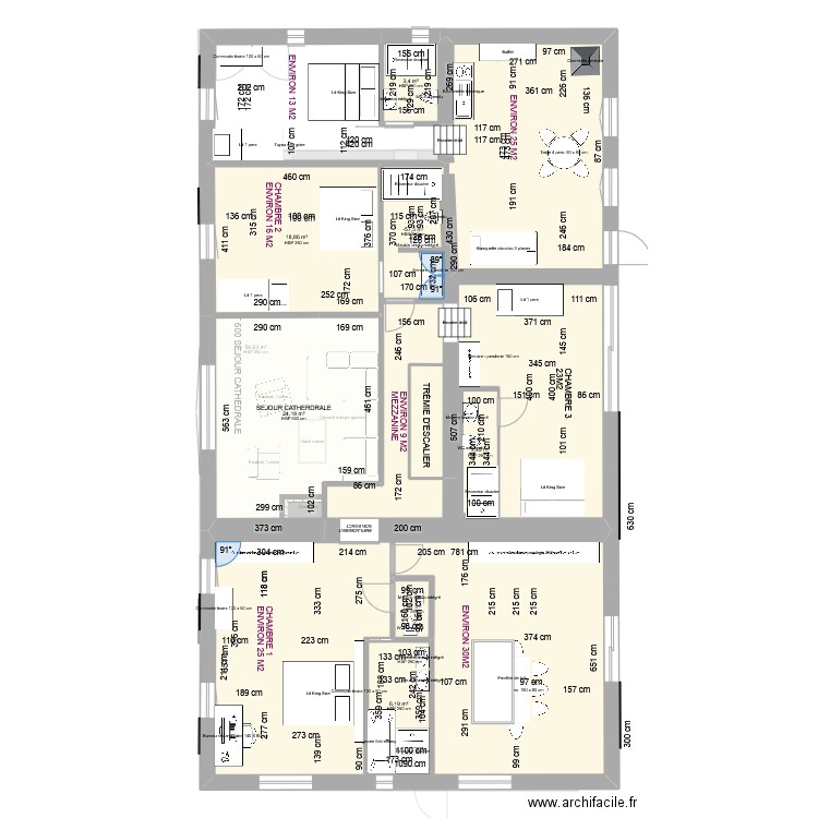 GRANGE PROJET SDB A DROITE WC SEPARE MBR AVEC MEZZANINE BALCON ET CAVE A VIN. Plan de 16 pièces et 270 m2