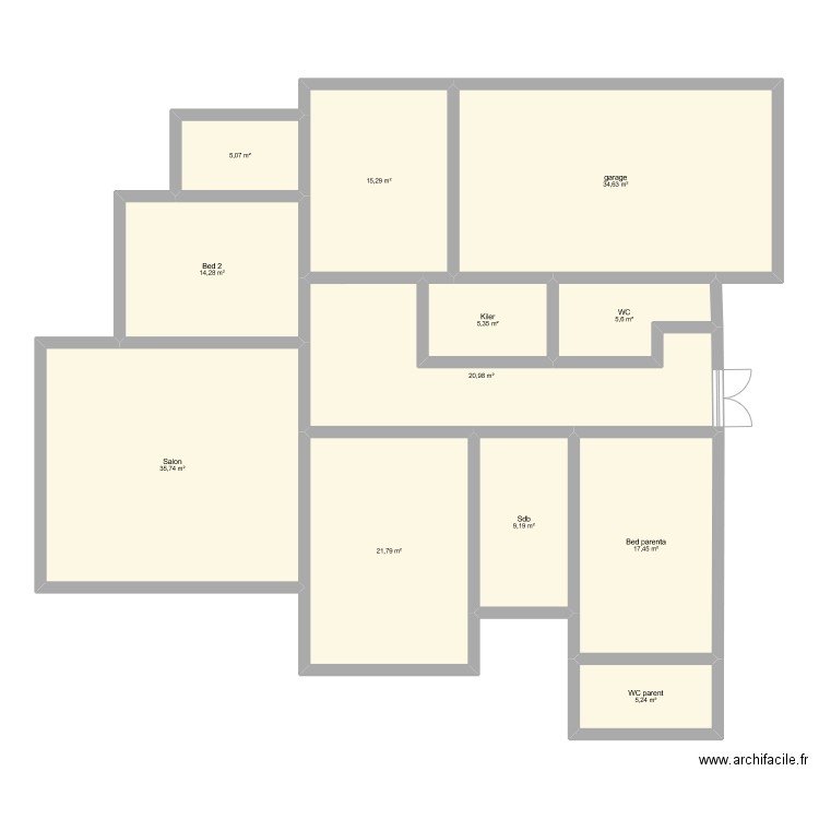 plan. Plan de 12 pièces et 191 m2