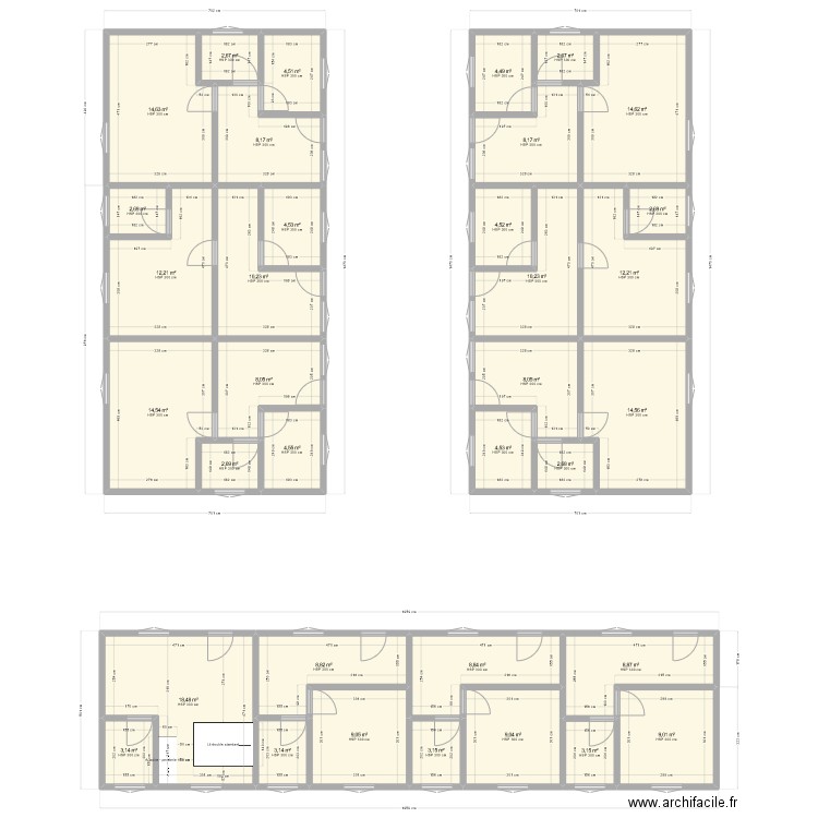 Zoetele2. Plan de 35 pièces et 264 m2