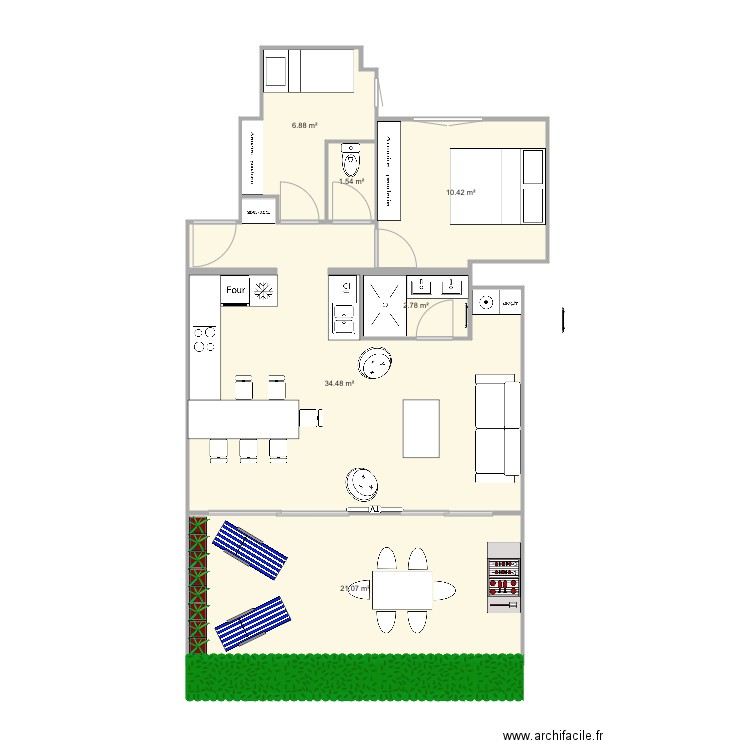 Californie final cuisine à gauche. Plan de 0 pièce et 0 m2