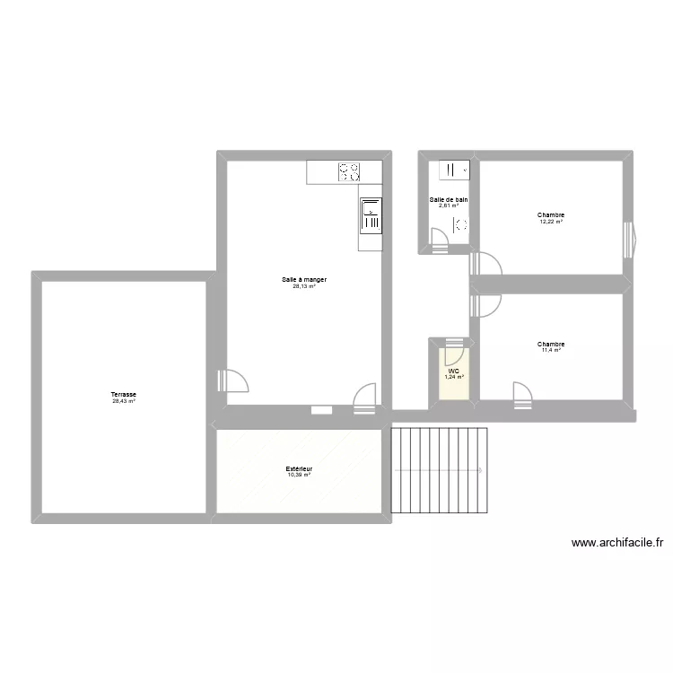T3 Gilly. Plan de 7 et 94 m² T3 Gilly. Plan de 7 et 94 m²