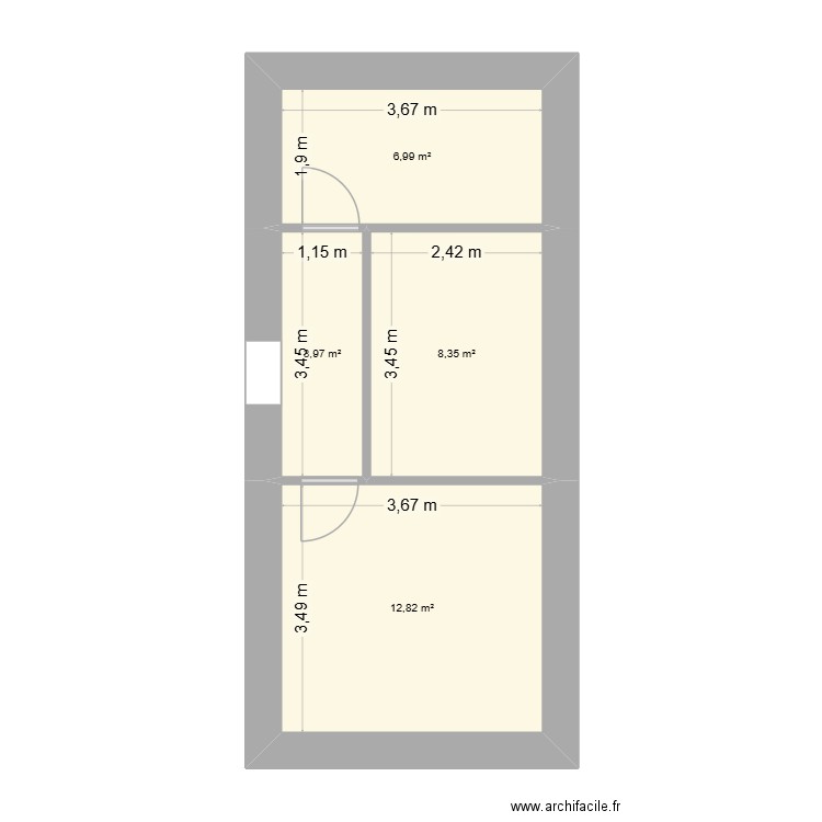COTEAMIS. Plan de 4 pièces et 32 m2