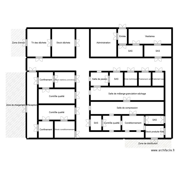 plan labo. Plan de 30 pièces et 690 m2