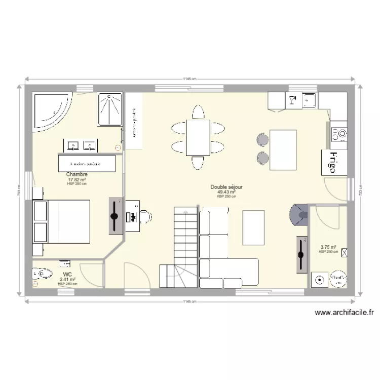 plan maison sans garage. Plan de 