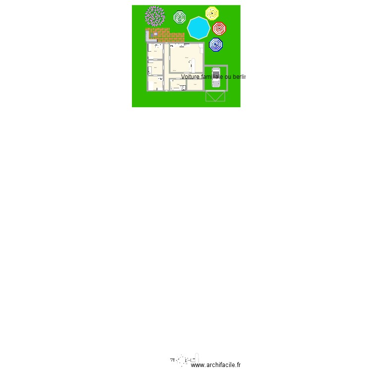 la case. Plan de 0 pièce et 0 m2