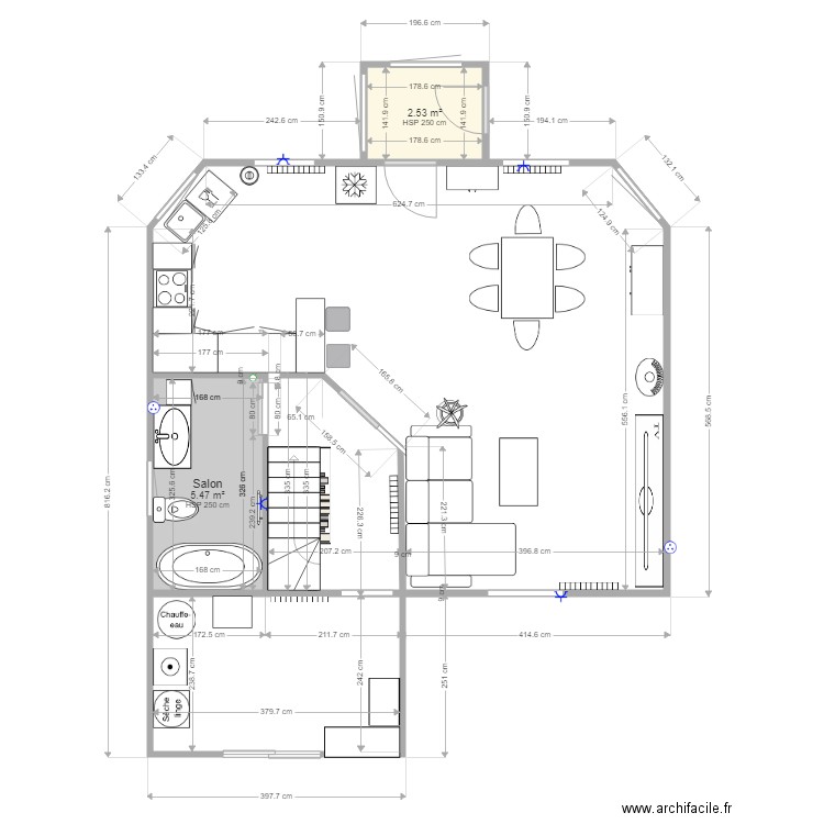 plan maison Miquelon rez de chaussée. Plan de 0 pièce et 0 m2