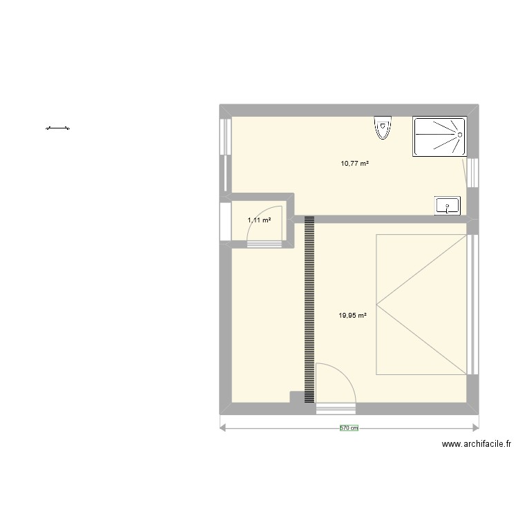 LAMARGUE SDBgarage PLAN1. Plan de 3 pièces et 32 m2