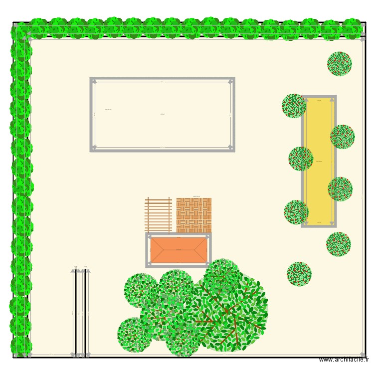 jardin derrière. Plan de 0 pièce et 0 m2