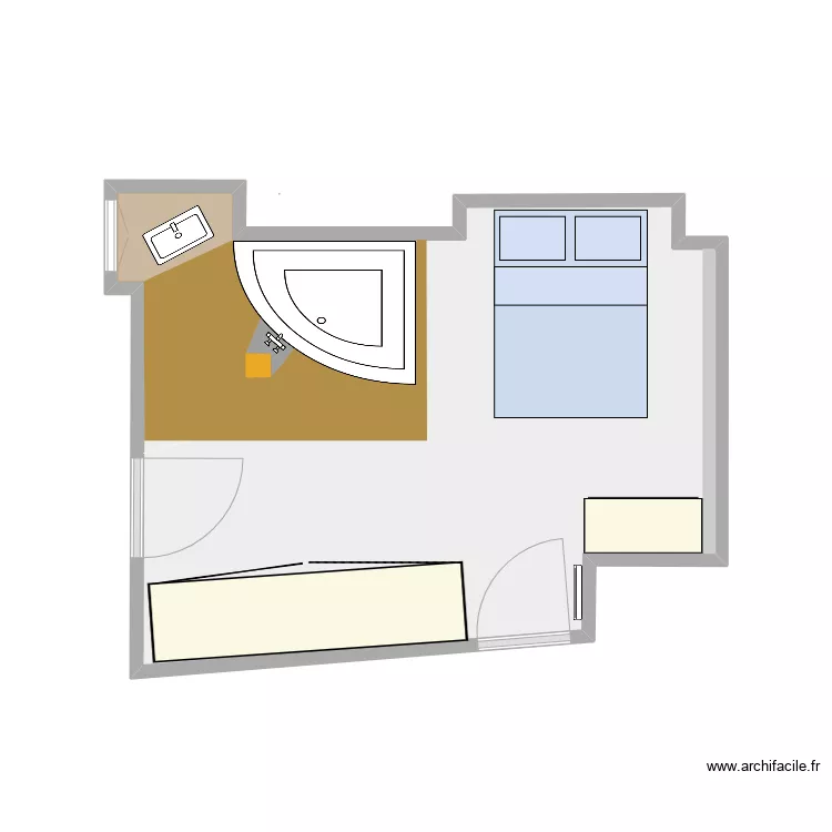 Said origine avec baignoire. Plan de 