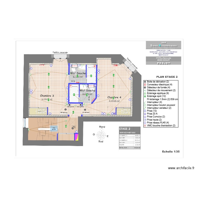 Plan Cholet E R+2. Plan de 0 pièce et 0 m2