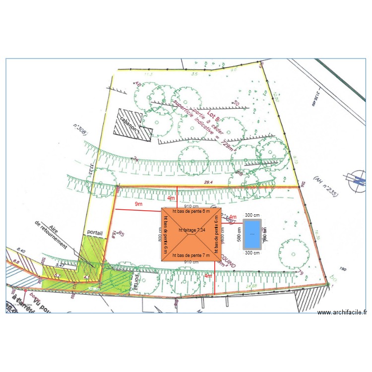 MASSE TOITURE PAPA. Plan de 1 pièce et 12 m2