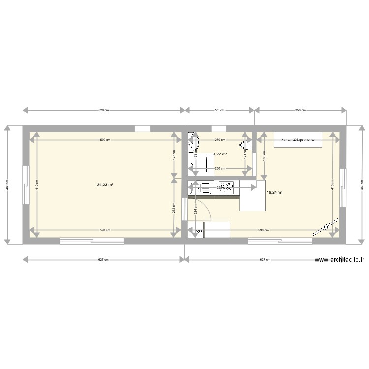 projet Pinedou version double. Plan de 0 pièce et 0 m2