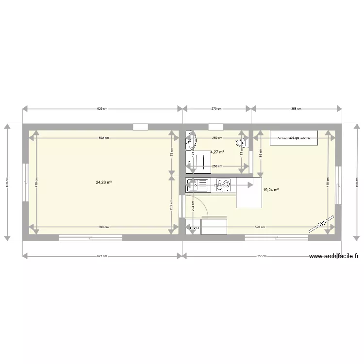 projet Pinedou version double. Plan de 