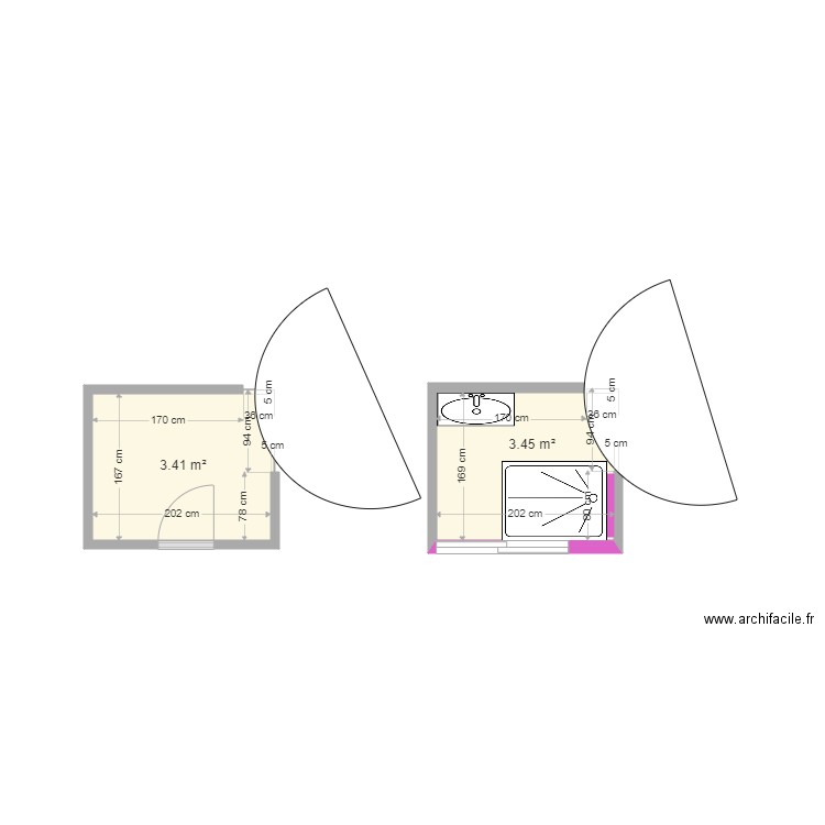 SALHI. Plan de 2 pièces et 7 m2