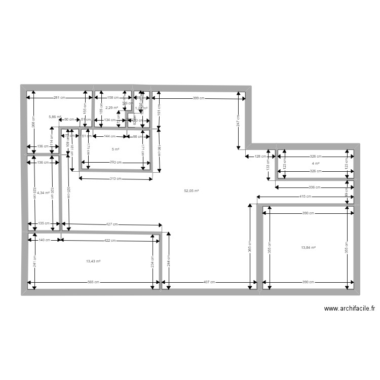 sollies 05/0722. Plan de 9 pièces et 102 m2