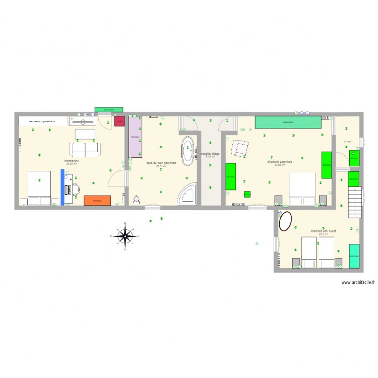 PLAN ETAGE MODIF  avril 2017. Plan de 0 pièce et 0 m2