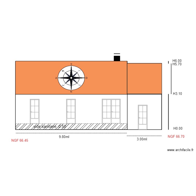 Facade NORD   Médéric. Plan de 0 pièce et 0 m2