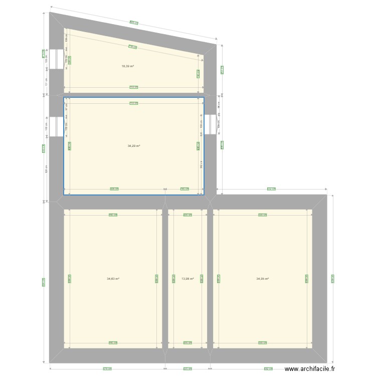 courtacon. Plan de 5 pièces et 136 m2