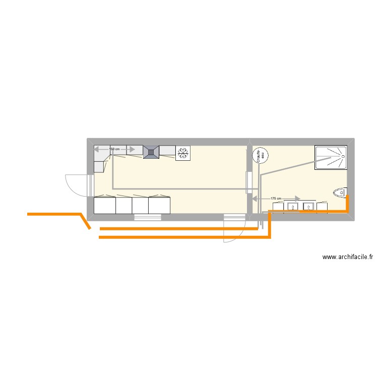 Cuisine et SDB Alison Dropsy. Plan de 0 pièce et 0 m2