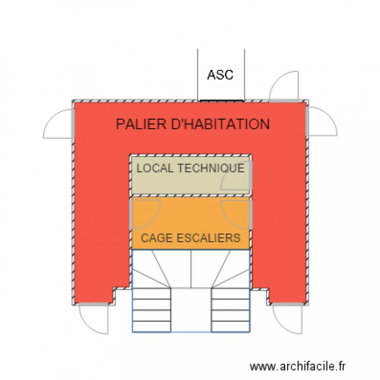 PALIER HABITATION CRETEIL CALMETTE. Plan de 0 pièce et 0 m2